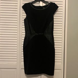Black dress with faux leather